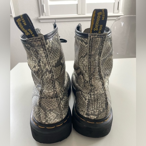 Vintage 90s Dr. Martens DMs Snake Python Lace Up Goth Combat Boots UK 8 - Picture 3 of 13